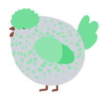 A mist and spring chicken with a speckle pattern