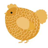 A orange and honey chicken with a lace pattern