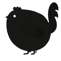 A sable and black chicken with a double-lace pattern