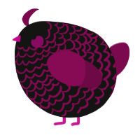 A black and wine chicken with a lace pattern