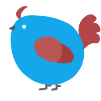 A sky and red chicken