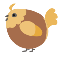 A brown and honey chicken with a head pattern