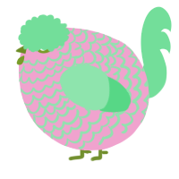 A pink and spring chicken with a lace pattern