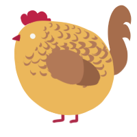A honey and brown chicken with a half-lace pattern