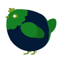 A tumblr and leaf chicken with a head pattern