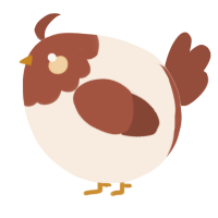A cream and russet chicken with a head pattern