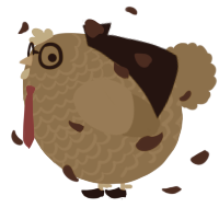 A bark chicken with a lace pattern