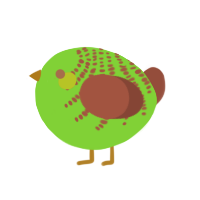 A grass and russet chicken with a half-bar pattern