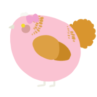 A rose and orange chicken with a neck-band pattern