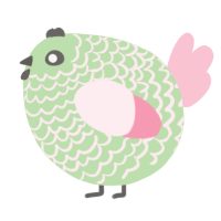 A gluppy and rose chicken with a lace pattern