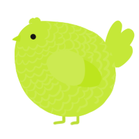 A lime chicken with a lace pattern