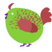 A grass and red chicken with a half-lace pattern