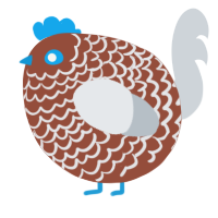 A russet and mist chicken with a lace pattern