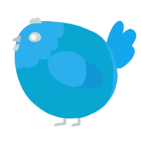A cerulean and sky chicken with a head pattern