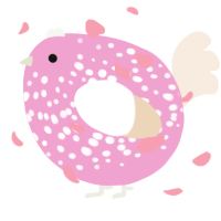 A pink and cream chicken with a speckle pattern