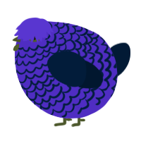 A indigo and tumblr chicken with a lace pattern