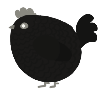 A sable and black chicken with a lace pattern
