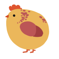 A honey and red chicken with a neck-speckle pattern