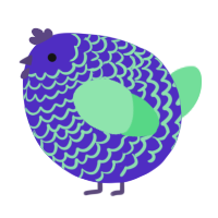A indigo and spring chicken with a lace pattern