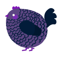 A overcast and tumblr chicken with a lace pattern