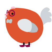 A vermilion and mist chicken