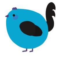 A cerulean and sable chicken