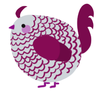 A mist and wine chicken with a lace pattern