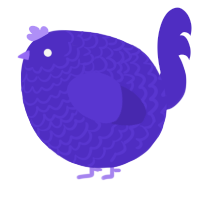 A indigo chicken with a lace pattern