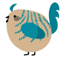 A beige and sea chicken with a half-bar pattern