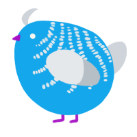 A sky and mist chicken with a half-bar pattern