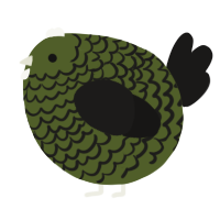 A olive and sable chicken with a lace pattern