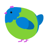 A grass and sapphire chicken with a head pattern