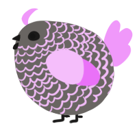 A grey and lavender chicken with a lace pattern