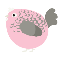 A rose and ash chicken with a half-lace pattern