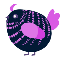 A tumblr and orchid chicken with a bar pattern