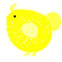 A lime and apple chicken with a speckle pattern
