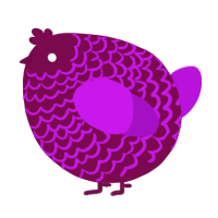 A wine and amethyst chicken with a lace pattern