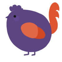 A overcast and vermilion chicken