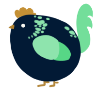 A tumblr and spring chicken with a neck-speckle pattern