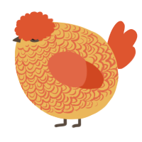 A honey and vermilion chicken with a double-lace pattern