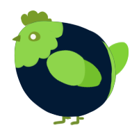 A tumblr and grass chicken with a head pattern