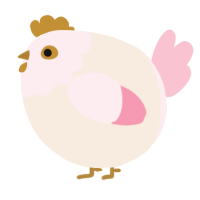 A cream and rose chicken with a head pattern