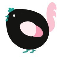 A black and rose chicken