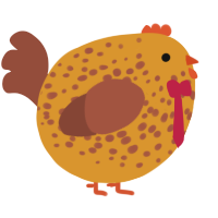 A orange and russet chicken with a speckle pattern