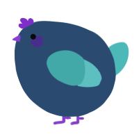 A beige and red chicken