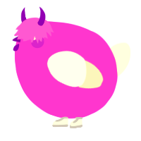 A orchid and white chicken