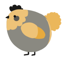 A ash and honey chicken with a head pattern
