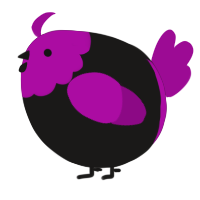 A sable and plum chicken with a head pattern