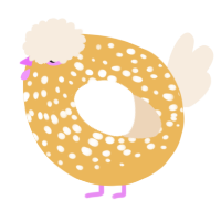 A honey and cream chicken with a speckle pattern