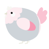 A mist and rose chicken with a head pattern